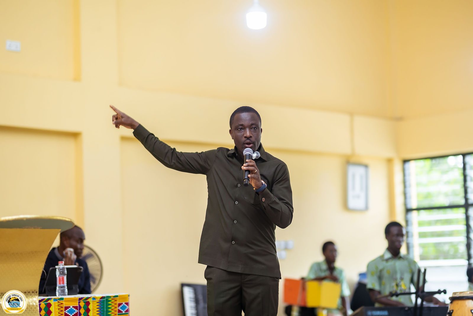 Students during a WES campus gathering